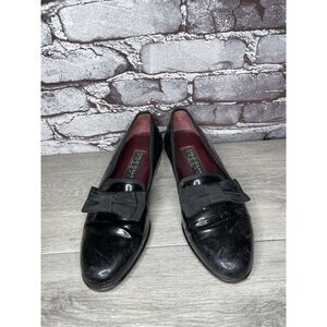 Cole Haan Formal Tuxedo Black Patent Leather Bow Loafers Dress Shoes Men 7.5M US